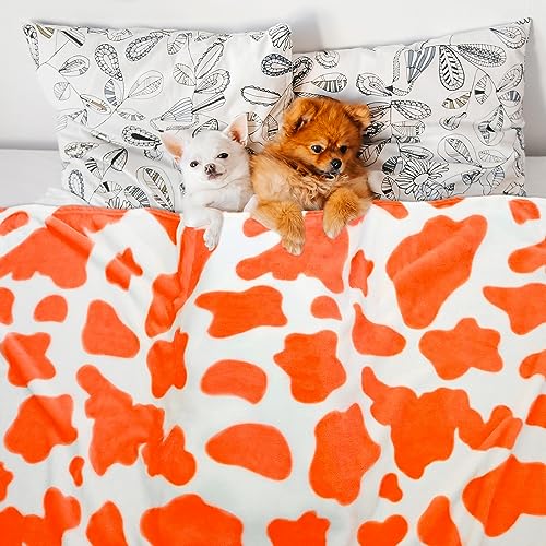 HSEEC Orange Throw Blankets Fleece Soft Blankets & Throws Super Soft Plush Blanket Twin Size
