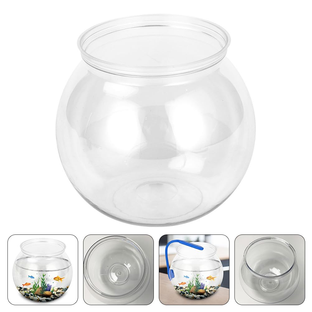 Acquario da tavolo Acquario rotondo a forma ovale piccolo design trasparente per uso domestico Micro paesaggio vaso bottiglia ciotola globo casa vetro trasparente Ciotola per pesci decorativa