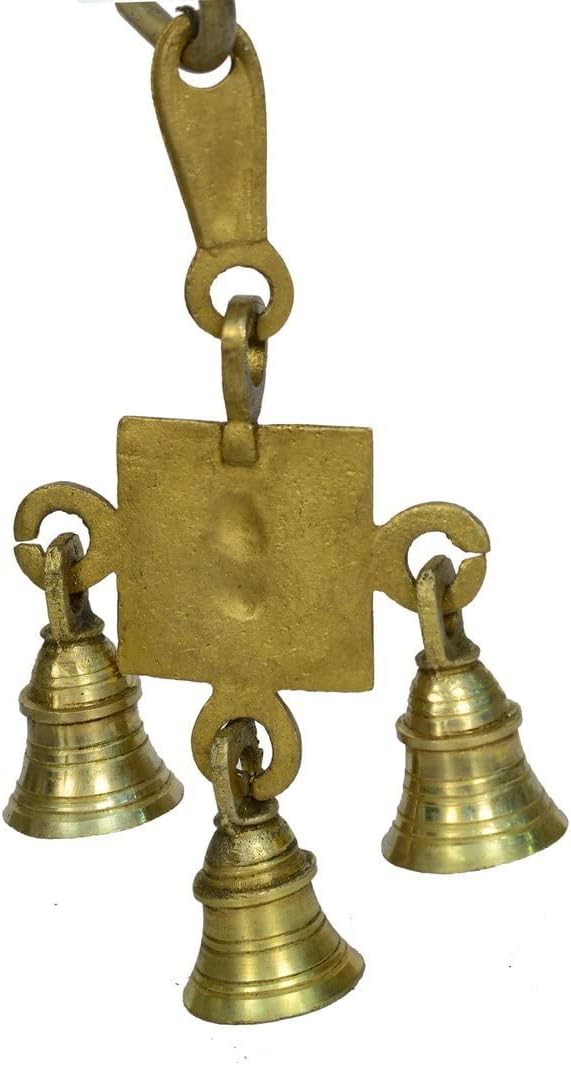 Brass Metal Wall Hanging OM Bell with Decorative Carving Work by Bharat Haat BH00859