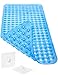 Homerella Badewannenmatte rutschfest Hautsensitiv 88x39cm, INKL. AUFHÄNGUNG | Antirutschmatte Badewanne BPA frei | Duschmatte schimmelresistent & maschinenwaschbar | Badematte rutschfest (Blau)