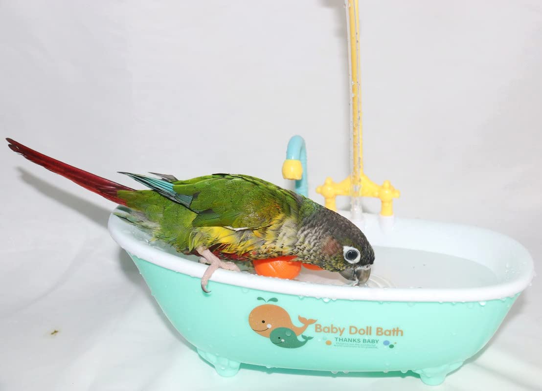 Petlex Bird Bathtub Parrot Bath Fountain Indoor Automatic Bathtub with Faucet Bird Bath Shower Bird Bathing Tub for Parakeet Conure Budgie Cockatiel Lovebird - image 4