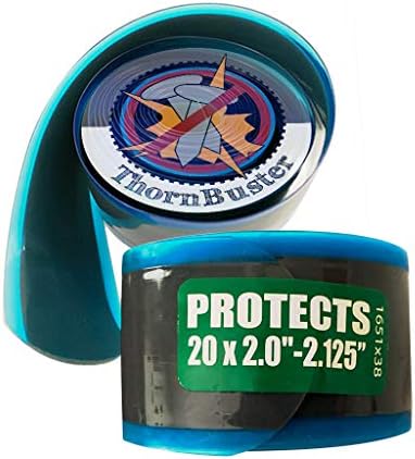 Thorn Buster, Inner Tube Protecting, Bicycle Tire Liner - Stop Flats for BMX Bikes Using Green 20 x 2.0-2.125”  Bike Tires and Tubes with Hard Durometer Center Strip. (1 Liner)