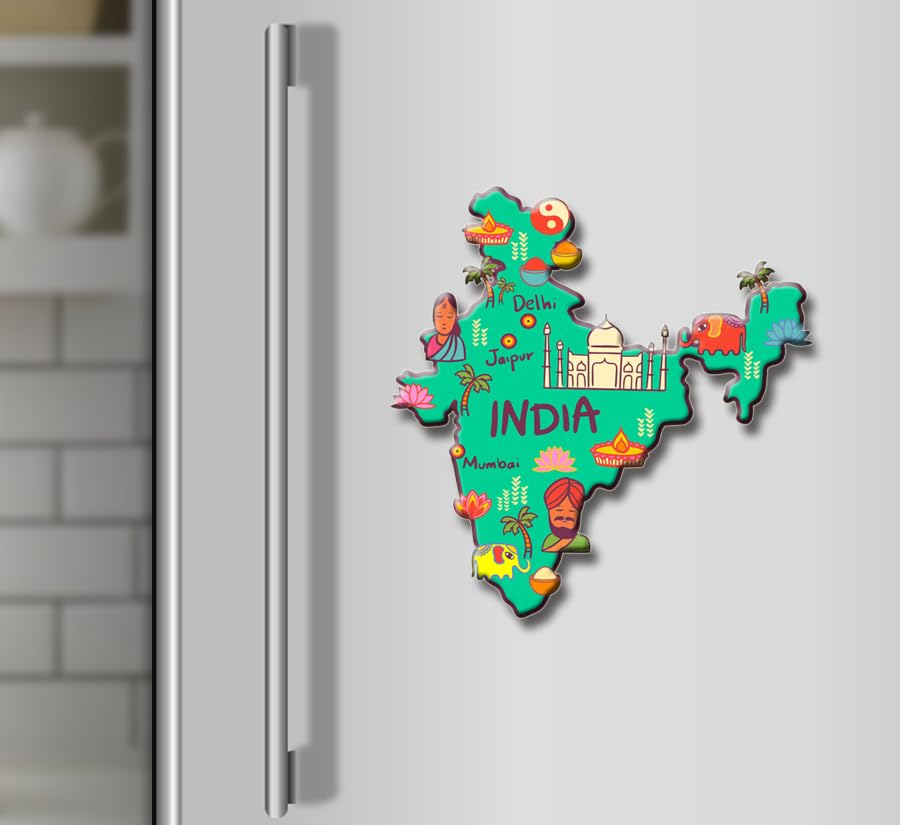 Yey Fridge Magnets Set for Home, Cafe, Kitchen & Office Decoration (Indian Illustration 1) 1