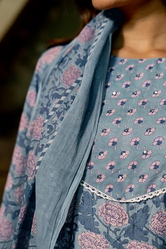 Image of MIRCHI FASHION Women's Straight Fit Pure Cotton Printed Kurta Set with Dupatta and Trouser