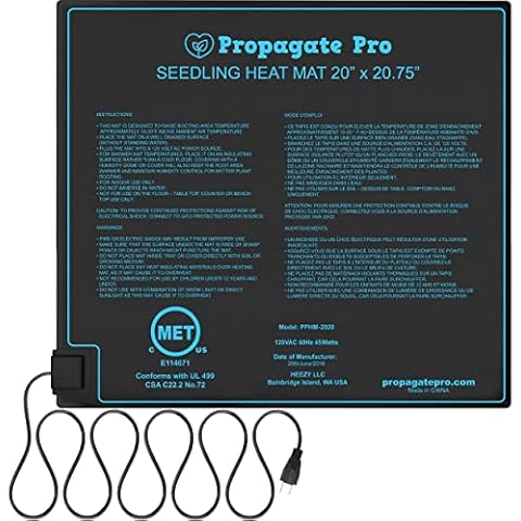 Propagate Pro Seedling Heating Mat 20x20 Fits (2) Standard 1020 Tray | Germination Grow Heat Pad for Hydroponic Seed & Starter Plants Soil Warmer for Indoor Home Gardening (20" Heating Mat) Cover