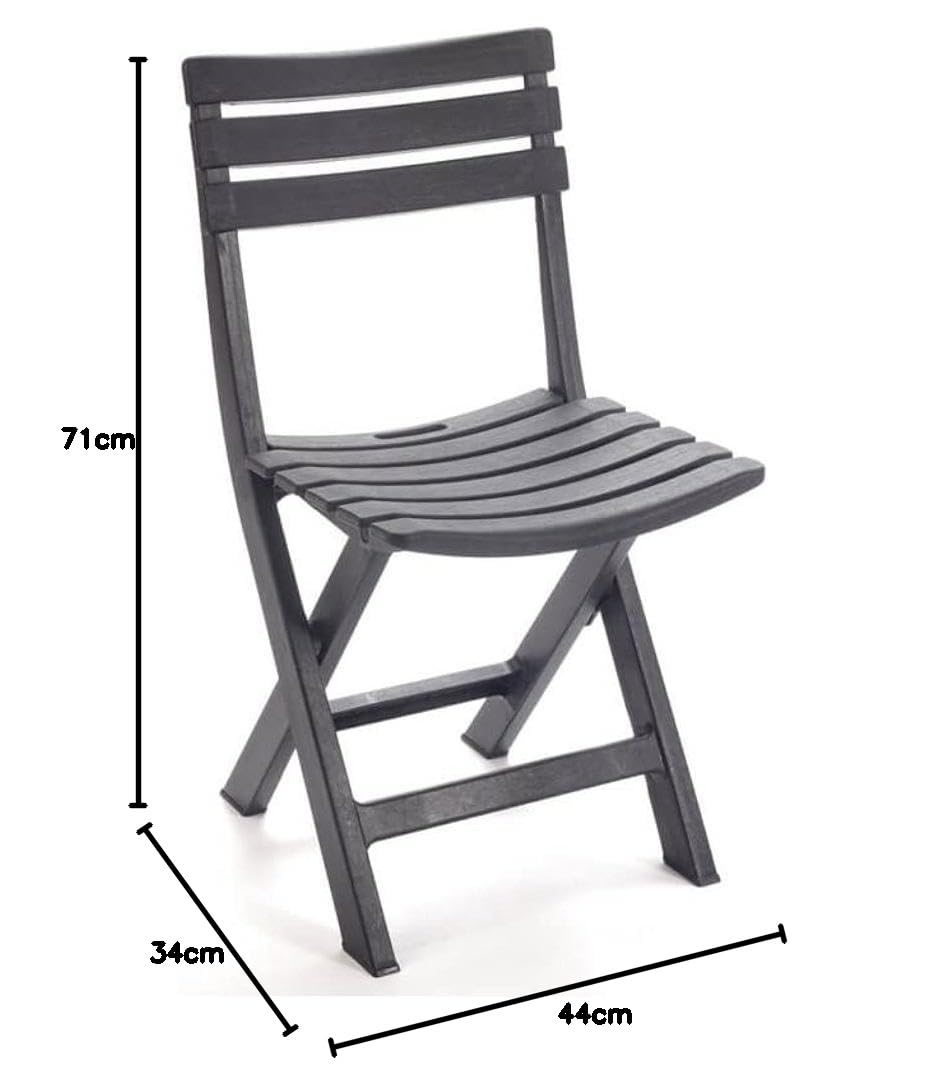 Totò Piccinni Sedie Pieghevoli in plastica Birreria pieghevole salvaspazio (Antracite, 4 Pz)