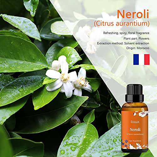 Neroli Essential Oil, Esslux Aromatherapy Essential Oils For Diffuser, Massage, Soap, Candle Making, Perfume, 30 Ml #TOP1