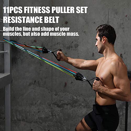 Correia de Resistência, Andoer Conjunto de extratores de fitness 11pcs Conjunto de cintos de resistê
