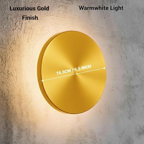 Image of FILLISKA Aluminium 12 Watt Indoor /Outdoor Luxurious Moon Wall Lamp (12 Watt Gold Moon)(2 Year Warranty)