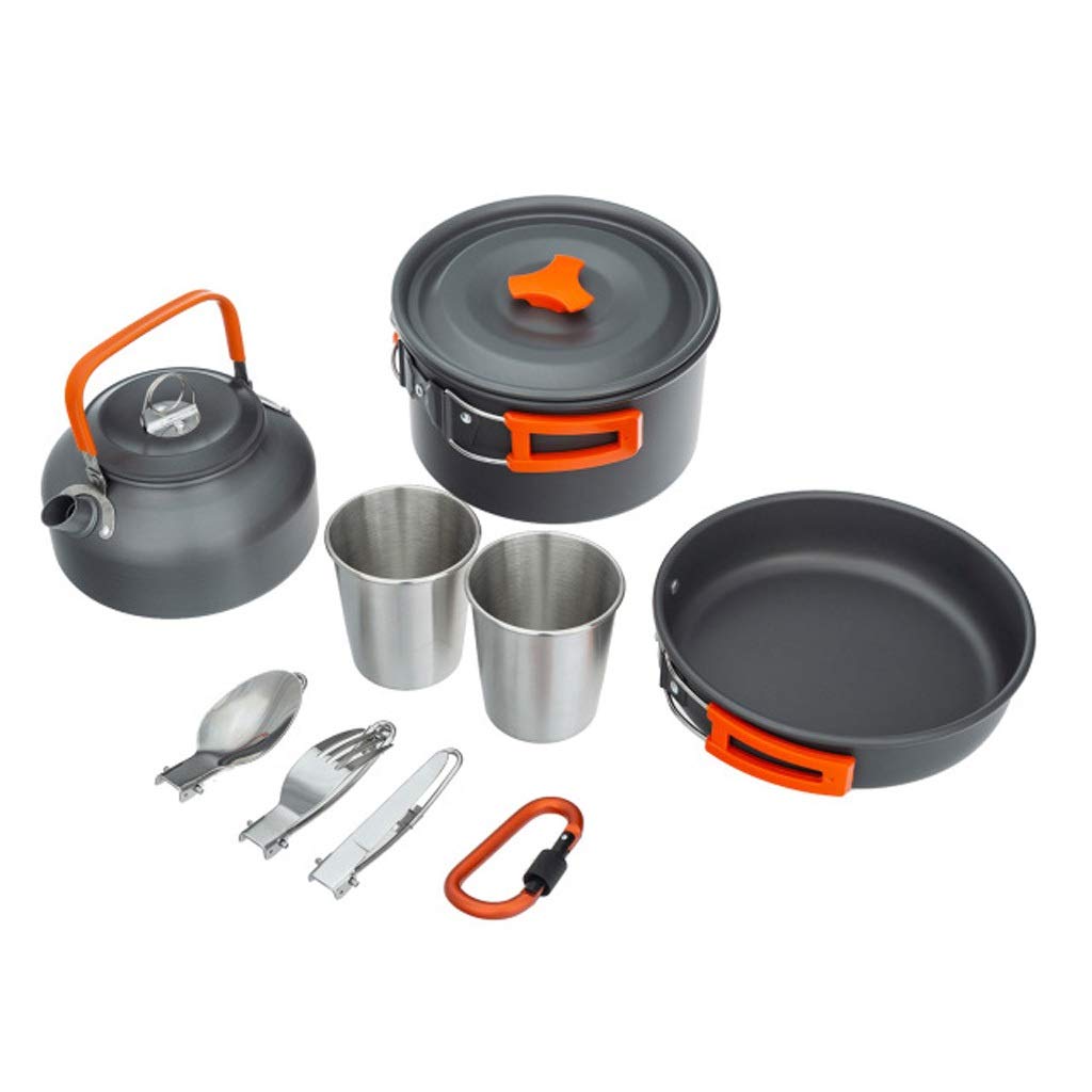 Camping Cookware Set compact pour rompre la faim après une longue marche en forêt