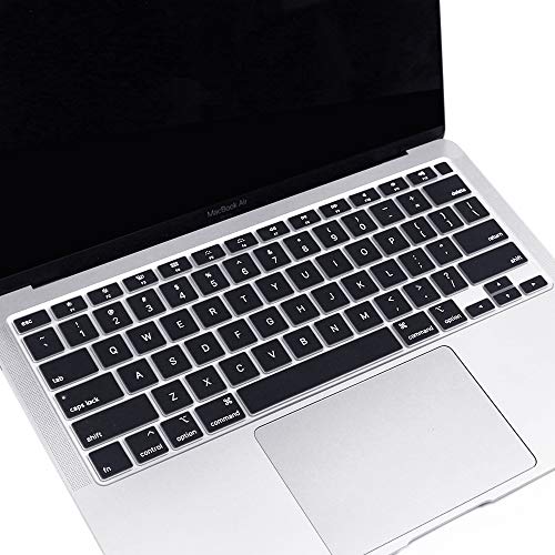 Proelife Ultra Thin Keyboard Cover Skin For 2021-2020 Macbook Air 13 Inch Model A2337 Apple M1 Chip A2179 (U.s Layout) With Touch Id Accessories Keyboard Silicone Protective Skin (Black) #TOP2