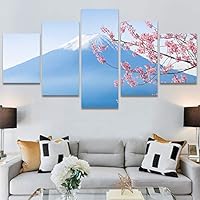 SIGNWIN 5 Panel Canvas Wall Art Modern Art Multicolor Nature Photography Relax/Calm Romantics Waterfall for Home Decorations Ready to Hang - 60