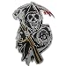 Sons of Anarchy Grim Reaper Motorcycle Biker Style Large Embroidered Iron-On/Saw-On Patch Applique for Clothing MC Vest Jackets Backpacks 12.6 x 8.3 inch