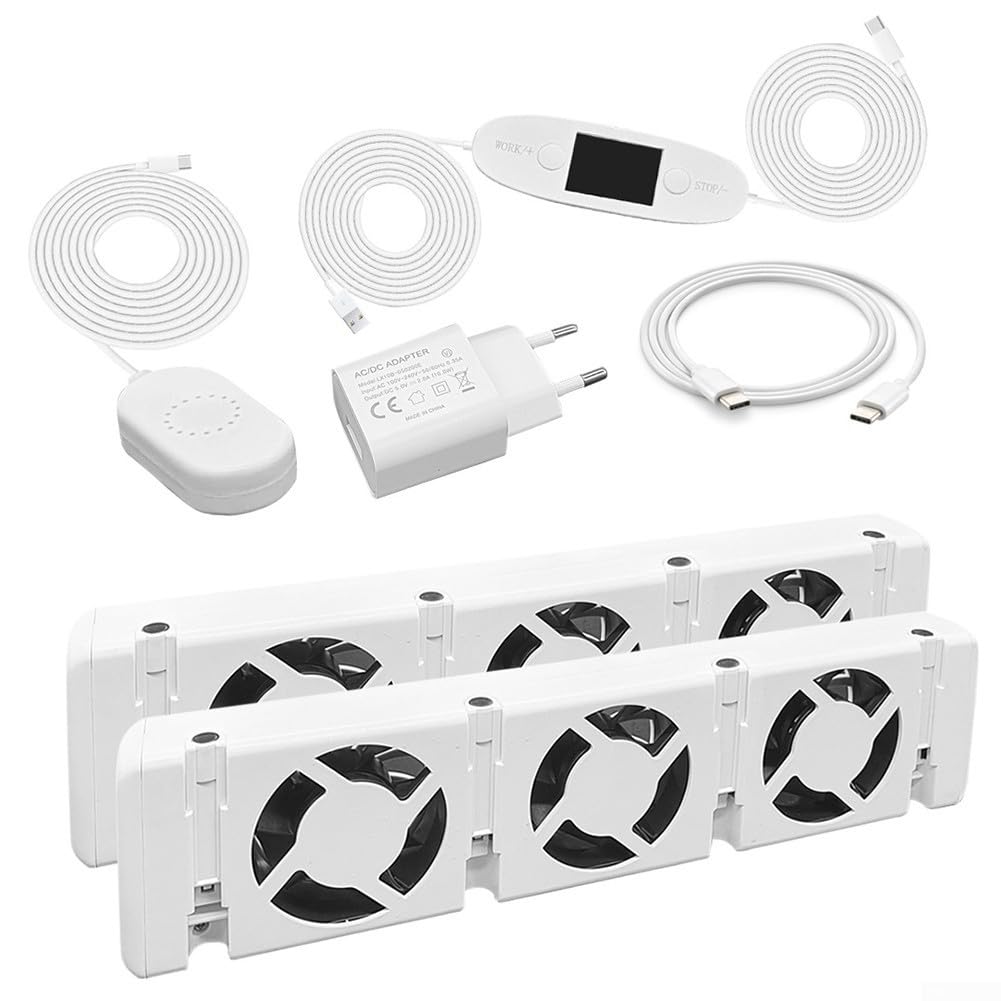 Duo-Set Ventilatore per radiatore, ventola di raffreddamento, Smart Radiator Booster Kit di espansione Ventola, per risparmiare energia e costi di riscaldamento 30 CFM/51 M³/h