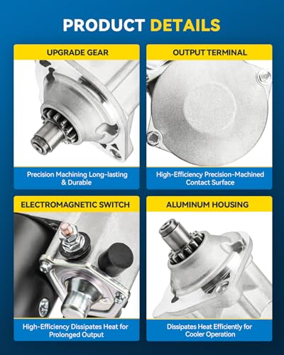 Image of PHILTOP Starter Replacement for Ford,2003 E-350 Club Wagon 7.3L | 4.0KW Starter for Ford 2003 E-350 Club Wagon 7.3L,1995-1998 E-350 Econoline 7.3L,1995-2002 E-350 /E-450 Econoline Club Wagon