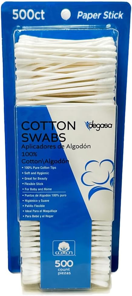 Degasa Premium Cotton Paper Swabs for Beauty and Household Tasks