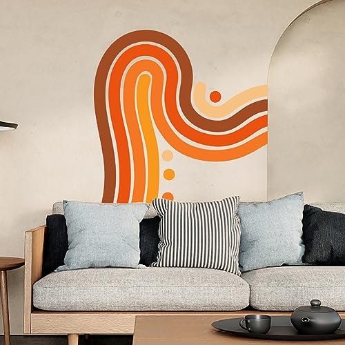 SUPERDANT Boho Style Wall Decal Rainbow Peel & Stick decals for Living Room Bedroom or Walls, Abstract Rainbow
