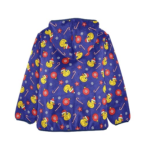 Christmas Rubber Duck Boys Fleece Hoody Jacket Zip Up Coat Warm Fall Winter Plush Jacket Long Sleeve Outerwear2