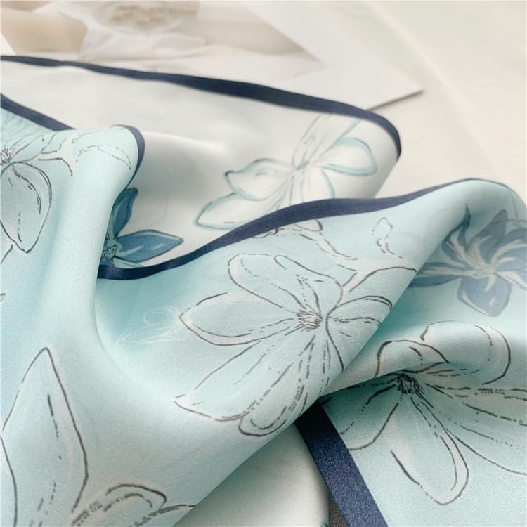 Image of Head Hair Scarf for Women,Silky Long Headscarf Purse Bag Scarfs for Handbag Fashion Satin Neck Scarves Accessories