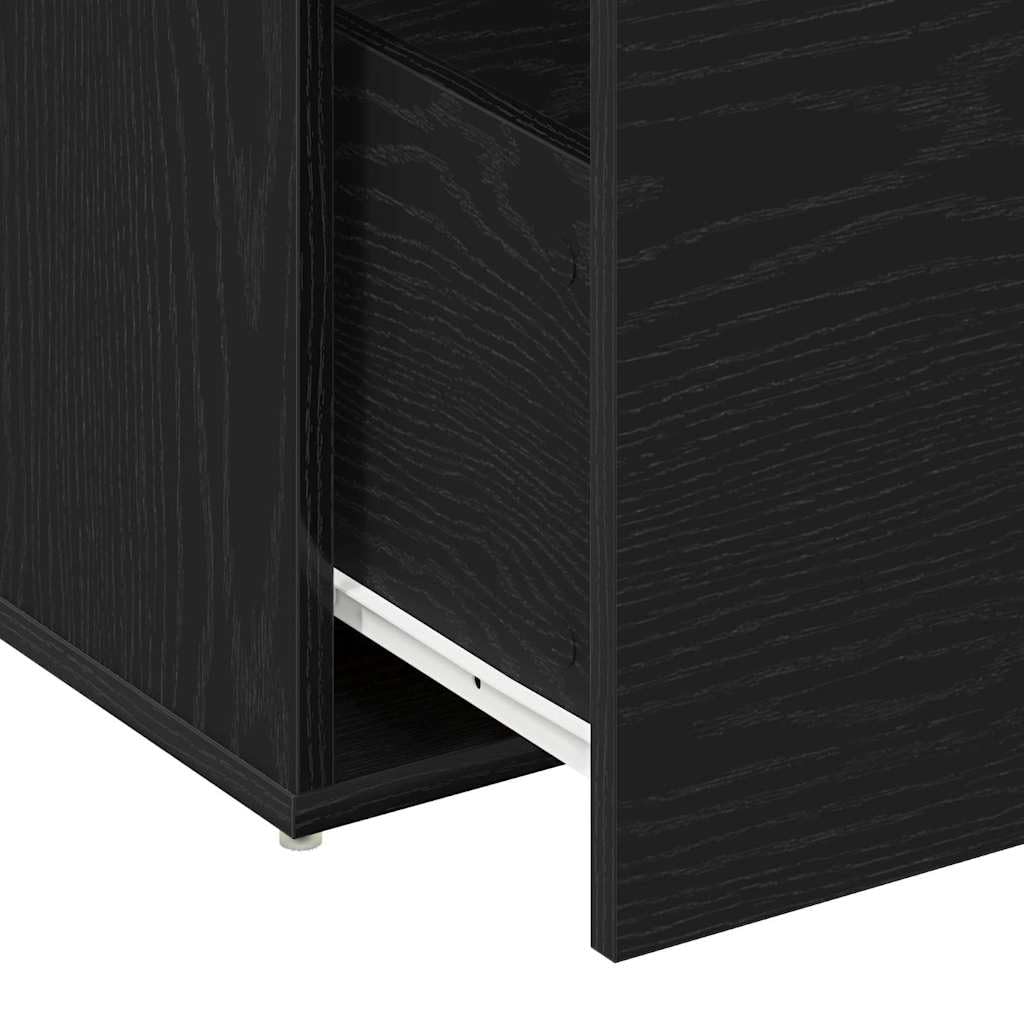 vidaXL Panca per ingresso Rovere Nero 80 x 40 x 45 cm | Tanto spazio dentro per tutte le tue cose, Fatto in legno ingegnerizzato robusto, Ottimo per corridoi, ingressi e foyer
