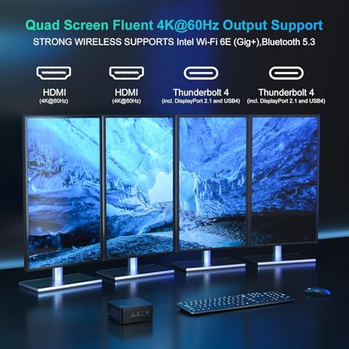 Image of ASUS NUC 13 Pro Slim Mini PC Desktop, Intel Core i5-13420H (Up to 4.6GHz), 12GB RAM, 256GB PCIe SSD, Ultra-Quiet Design, 2 HDMI 2.1, 2 Thunderbolt, Wi-Fi 6E, Bluetooth 5.3, Windows 11 Pro
