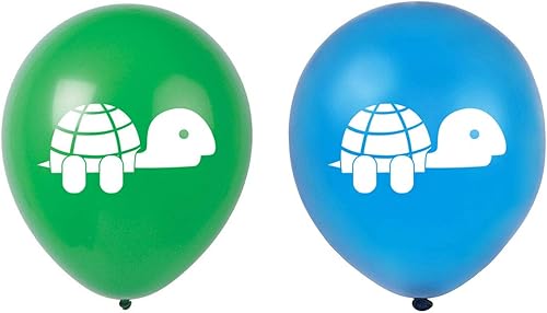 Globos de látex de tortuga, paquete de 16 globos de 12 pulgadas para fiesta de cumpleaños, decoraciones de fiesta, suministros