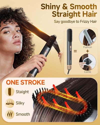 WindBlow Hair Dryer Brush 6-in-1 Straightener, Hair Auto-Wrap Curlers, Professional 110,000 RPM Magic Multi Styler with Attachments F8118 の商品画像 4
