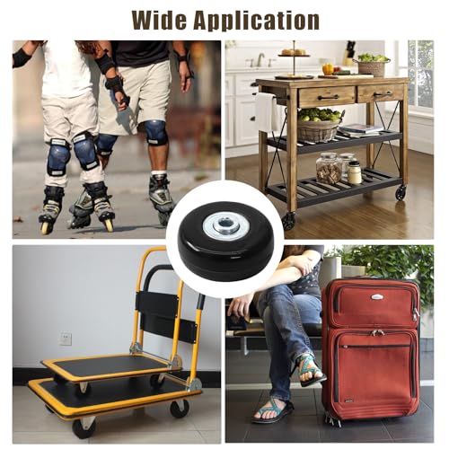 Image of Luggage Wheels Replacement, 50 x 18mm, Black Rubber, 4pcs