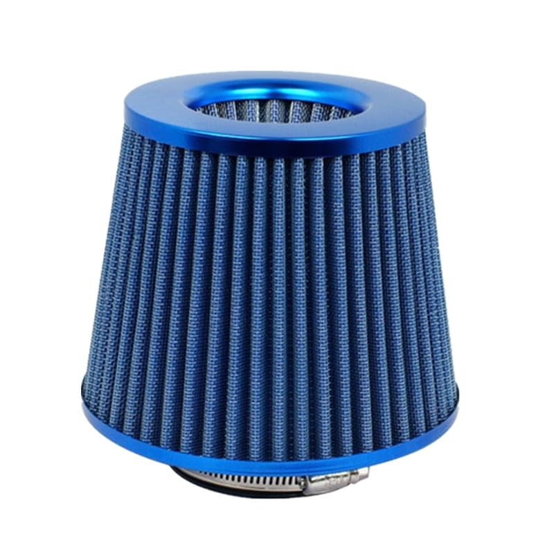 Samochodowe filtry powietrza, wysoka wydajność, filtr wlotowy zimna, zestaw indukcyjny, sportowy stożek siatkowy, 76 mm, niebieski