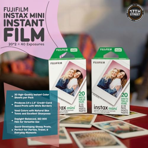 FUJIFILM Instax Mini 13 Instant Camera, Dreamy Purple, Film & Case Bundle - image 5