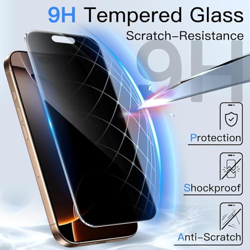 Image of Supershieldz NeoGuard True 360 Privacy Tempered Glass Screen Protector Guard for iPhone 16 Pro Max, 9H Hardness, Anti-Static, Case-Friendly, Easy Installation Kit - 1 Pack