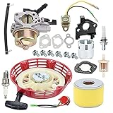 Hayskill GX290 Carburetor Carb with Recoil Starter Cup Ignition Coil Air Filter for Honda GX240 8HP GX270 9HP Engine Carb Replace 16100-ZE2-W71 16100-ZH9-W21 1616100-ZH9-820