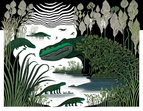 Poster crocodiles du bayou toile sans cadre déco nature effrayante 50x70 cm