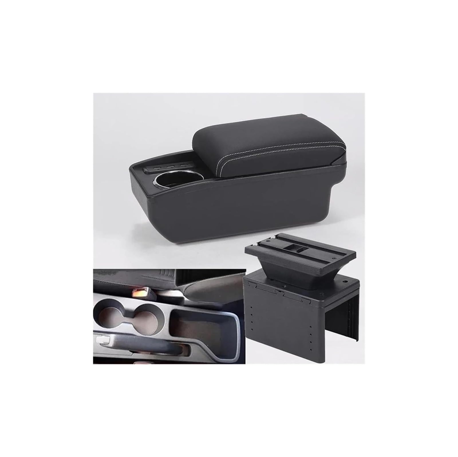 Hckclmbmzw C3 Black White Nousb For Hyundai I20 2021 2022 2023 2024 Interior Parts Center Console Car Storage Box Auto Accessories Armrest Car Armrest Center Console(C3 Black White Nousb)