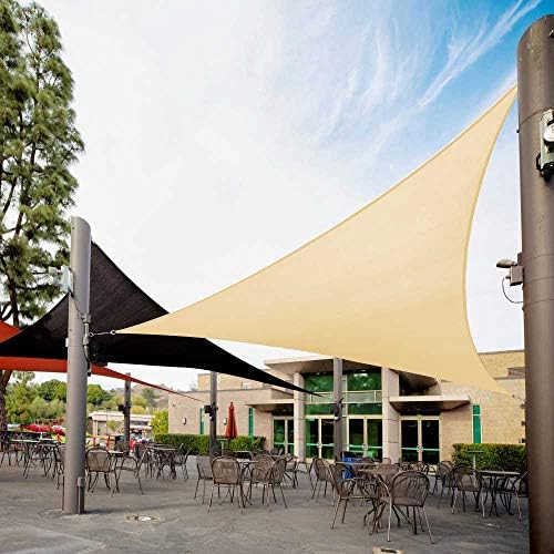 Royal Shade 12' x 12' x 17' Beige Right Triangle Sun Shade Sail Canopy Outdoor Patio Fabric Screen Awning RTAPRT12-95% UV Blockage, Heavy Duty, Water & Air Permeable (We Make Custom Size)