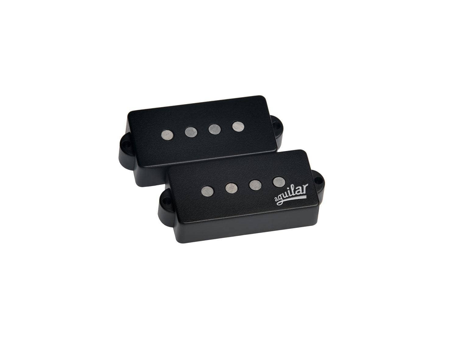 Aguilar AG 4P-60 Bass Guitar Pickup set, showing two black pickup halves with four silver pole pieces each.