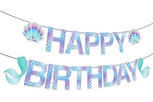 Happy Birthday Mermaid Banner for a Magical Under-the-Sea Celebration
