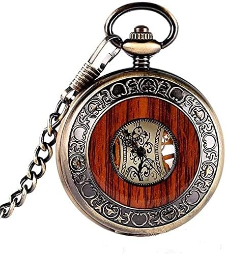 Retro Roman Mechanical Pocket Watch Mens Antique Mechanical Pocket Watch Lucky Retro Skeleton Dial with Chain,Mens Womens Watch with Chain Christmas