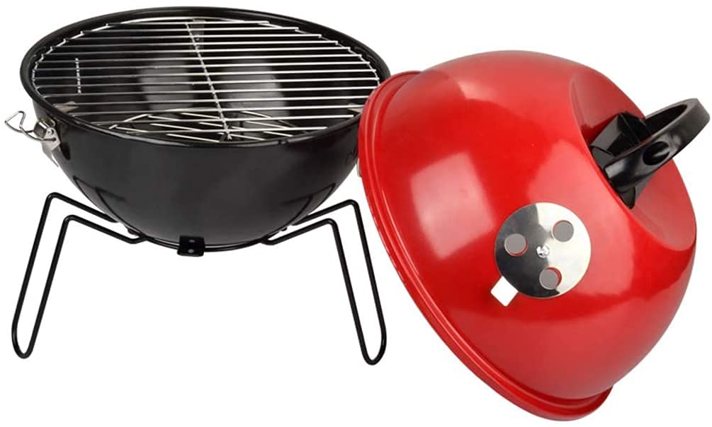 Grill Na Węgiel Drzewny Okrągły Grill Z Pokrywką Składany Przenośny Mały Odkryty Grill Na Węgiel Drzewny Na Piknik Kulinarny Na Świeżym Powietrzu Grille Węglowe
