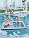 Inflatable Floating Island 10x10FT - with 4 * 7ft Trampoline Mesh Pool & Detachable Ladder - Portable Water Dock for Beach, Pool, Lake - Non-Slip Surface + Storage Bag