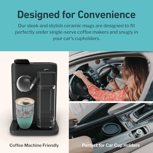 Image of NOVA CERAMICS Travel Mug - Travel Coffee Mug - Reusable Coffee Cup Unique To Go Mug - Microwave & Dishwasher Safe Coffee Tumbler - Gifts For Women Men Him Her - 12oz - Nebula
