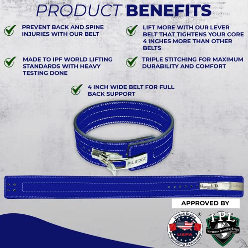 Flexz Fitness Lever Weight Lifting Belt Leather 10MM