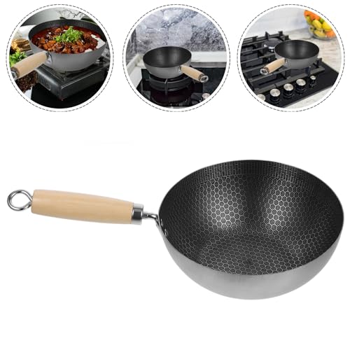 Wok BESPORTBLE Honeycomb de acero inoxidable 20cm miniatura 3