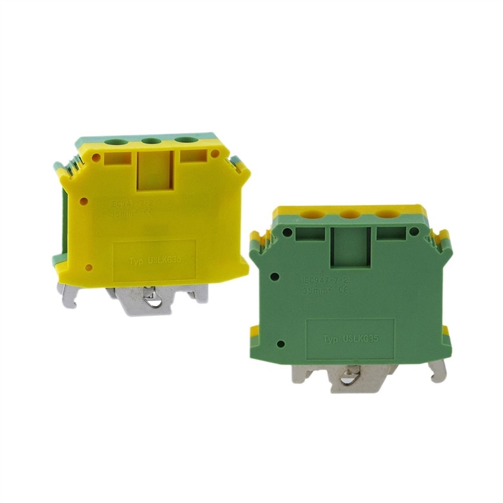 1 Piece PE Din Rail Terminal Blocks Ground UISLKG-35 Earth Universal Class Connector Screw Terminal Block UISLKG35
