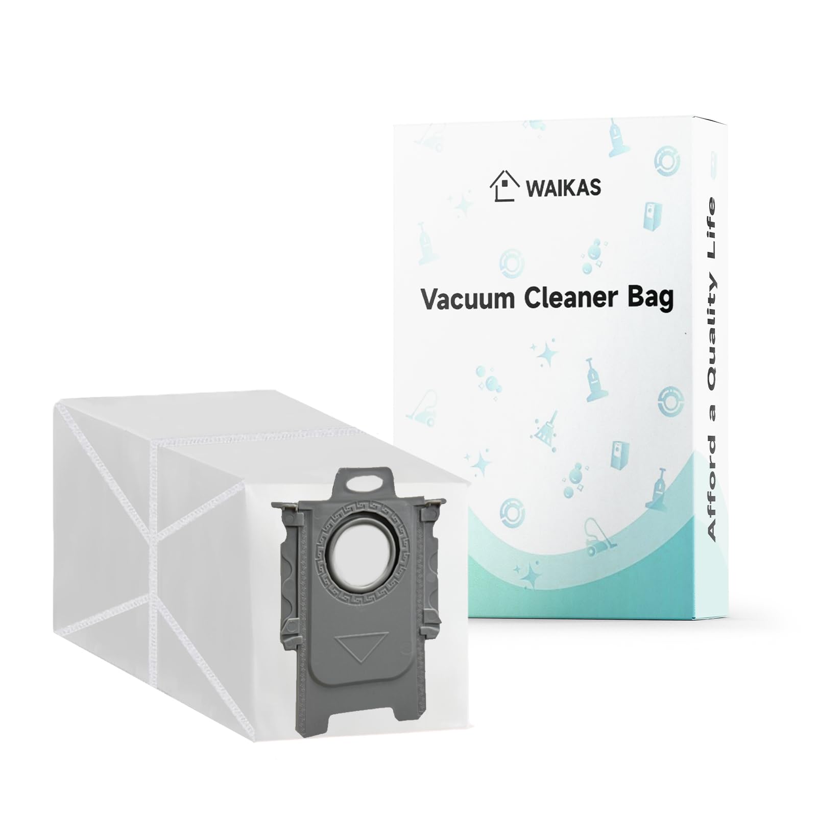 WAIKAS Dust Bags for Roborock Robot Vacuum (Qrevo/Saros/S8 Series), 14-Pack