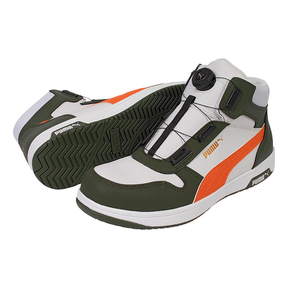 プーマ安全靴#63.222 26.0cmフロントコートホワイト＆グリーンディスク Amazon | PUMA(プーマ) 安全靴 フロントコート ディスク ミッドカット