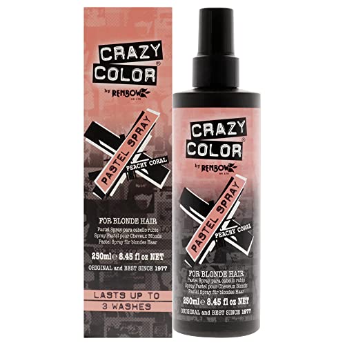 Crazy Color Pastel Spray Peachy Coral 250ml - vorübergehende Farbe Koralle Spray