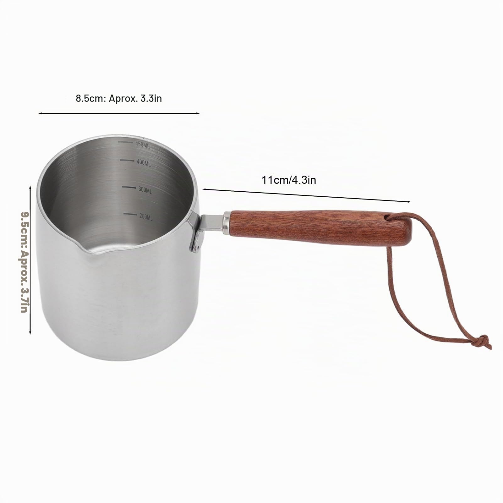 Mini Olla Cacerolas Acero Inoxidable de Mantequilla Cacerola Pequeña para con Mango de Madera para Estufa, Olla Pequeña para Mantequilla, café, Leche, Cacerola