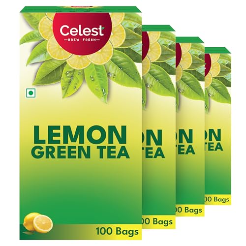 Image of Celest Lemon Green Tea for Weight Loss - 100 Teabags | Green Tea
