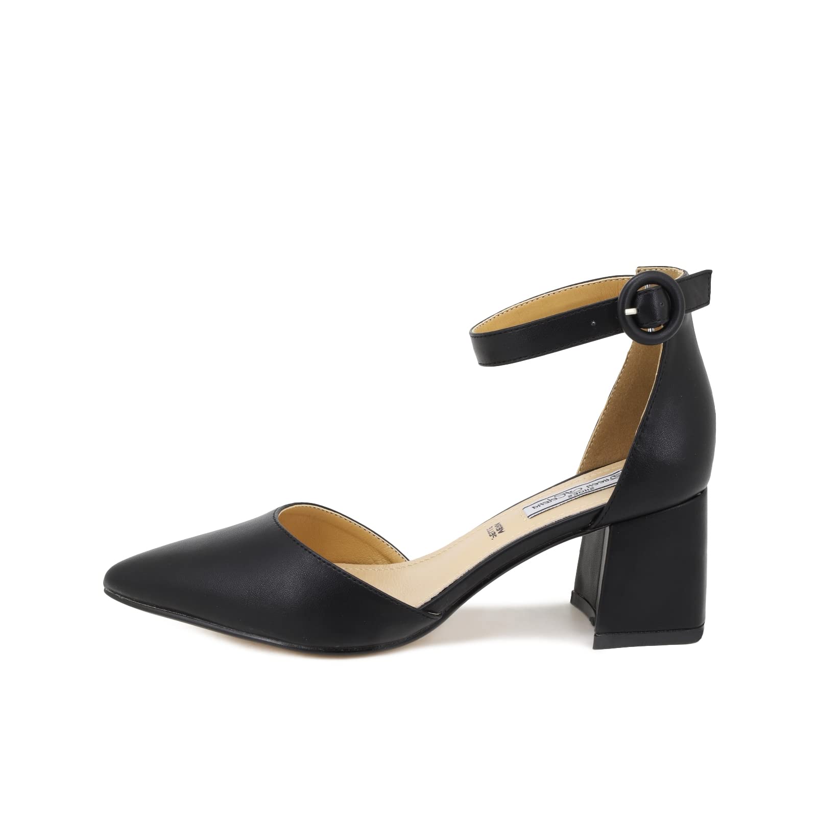 QUEEN HELENA Décolleté Scarpe con Tacco Medio Eleganti a Punta Chiusa con Cinturino Donna ZM9001